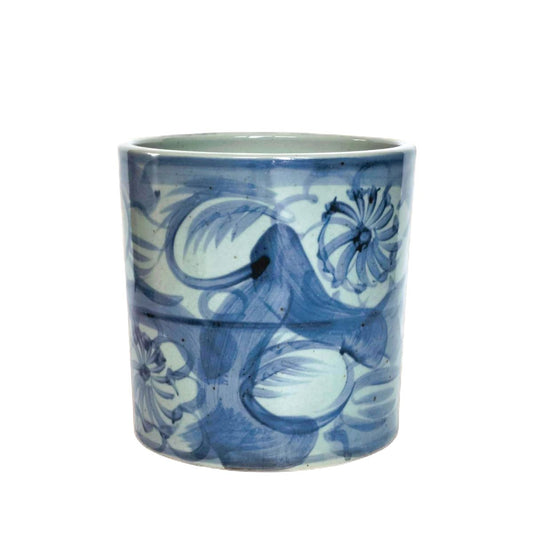 Blue & White Daisy Flower Porcelain Orchid Pot