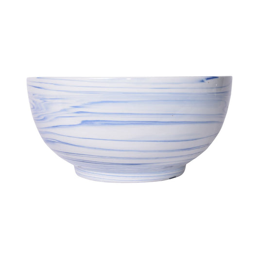 Blue And White Marblized Bowl 15" Diameter