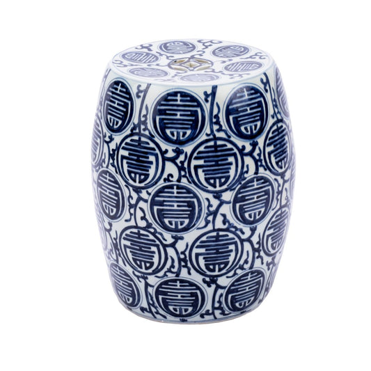 B&W Longevity Porcelain Garden Stool