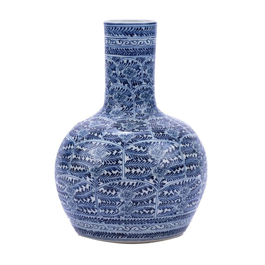 Blue & White Blossom Porcelain Globular Vase