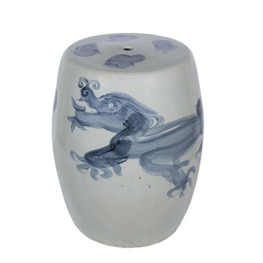 Blue And White Yuan Dragon Garden Stool