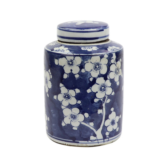 Blue And White Mini Tea Jar Blue Plum