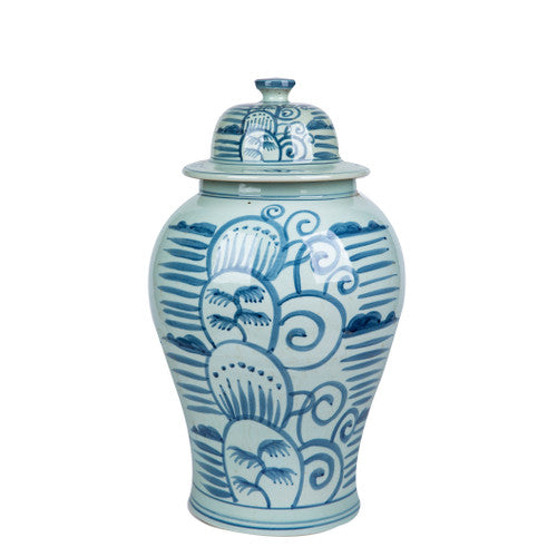 Breeze Temple Jar Blue Motif 18"