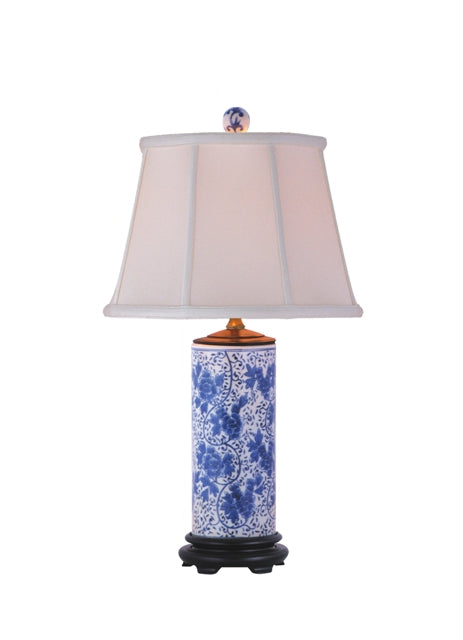 Blue and White Porcelain Round Vase Table Lamp 20"