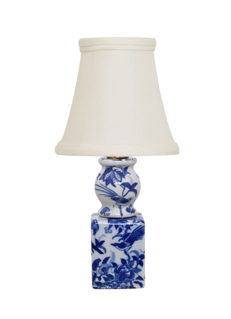 Blue and White Porcelain Vase Powder Room Lamp 11"