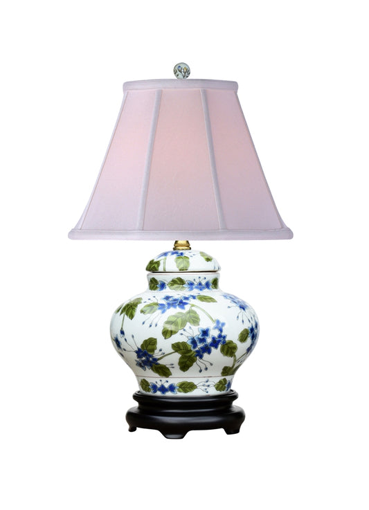 Floral Porcelain Jar Table Lamp 16"