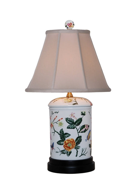 Round Floral Porcelain Table Lamp