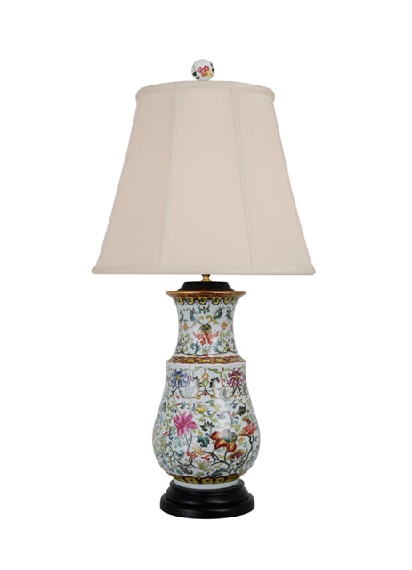 Floral Vase Porcelain Table Lamp 29"