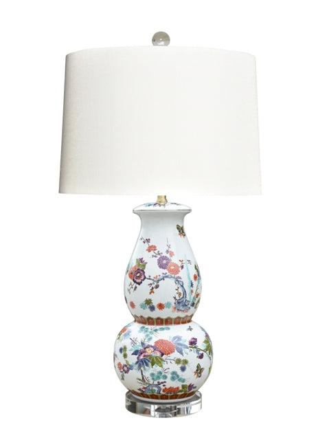 Floral Porcelain Gourd Vase Table Lamp 32