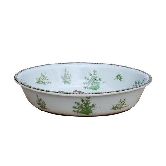 Oval Porcelain Floral Basin