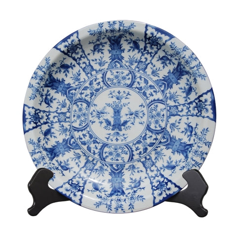 Blue and White Chinoiserie English Porcelain Plate 18" Diameter