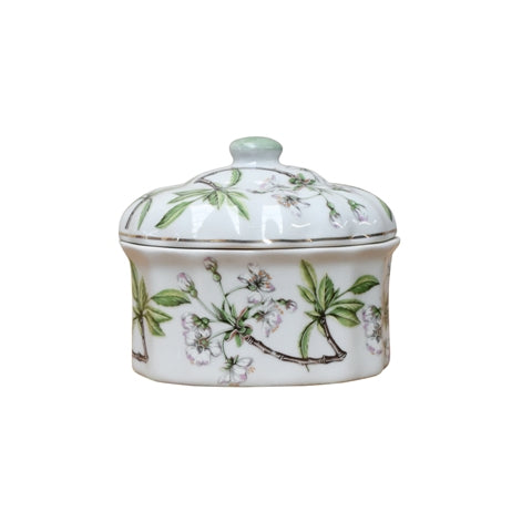 Cherry Blossom Oval Porcelain Jar