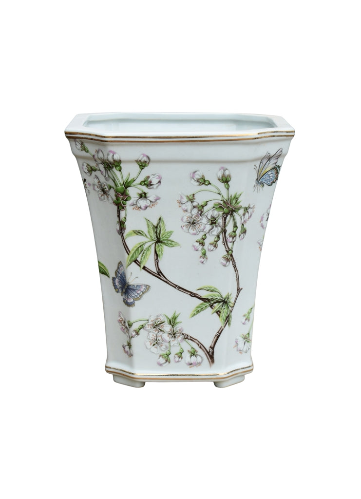 Cherry Blossom Porcelain Floral Cachepot