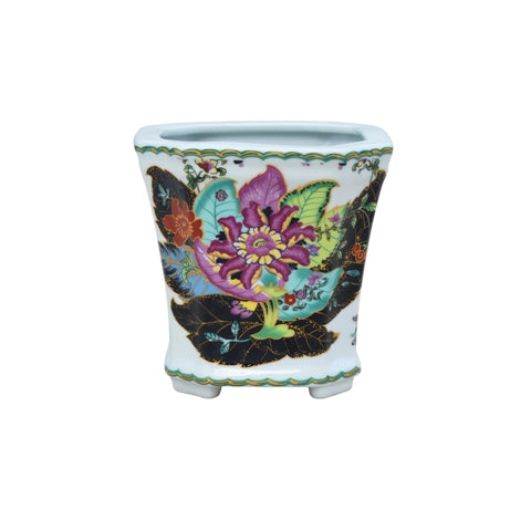 Tobacco Leaf Porcelain Flower Pot 5"